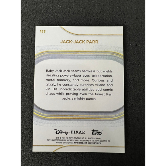 JACK-JACK PARR - 2025 TOPPS CHROME DISNEY SAPPHIRE - GREEN #75 /99 - Picture 2 of 2